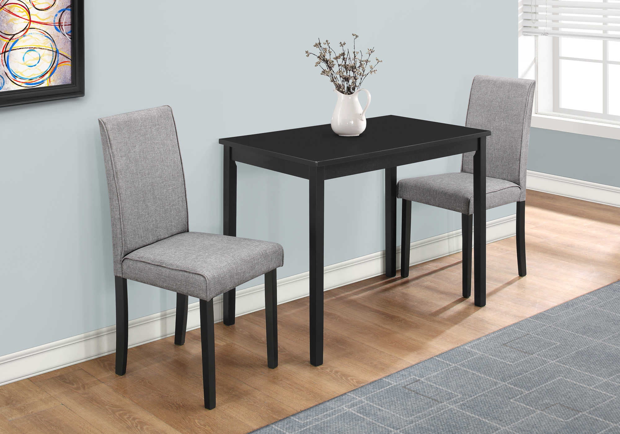 Monarch Specialties Dining Table Set, 3pcs Set, Small, 39"  I 1016 - Vip Game Room