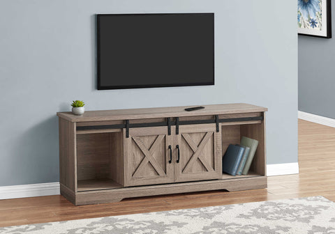 Image of Monarch Specialties Tv Stand, 60 Inch Brown Laminate I 2746