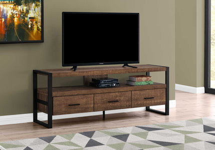 Monarch Specialties Tv Stand, 60 Inch Brown Laminate I 2820