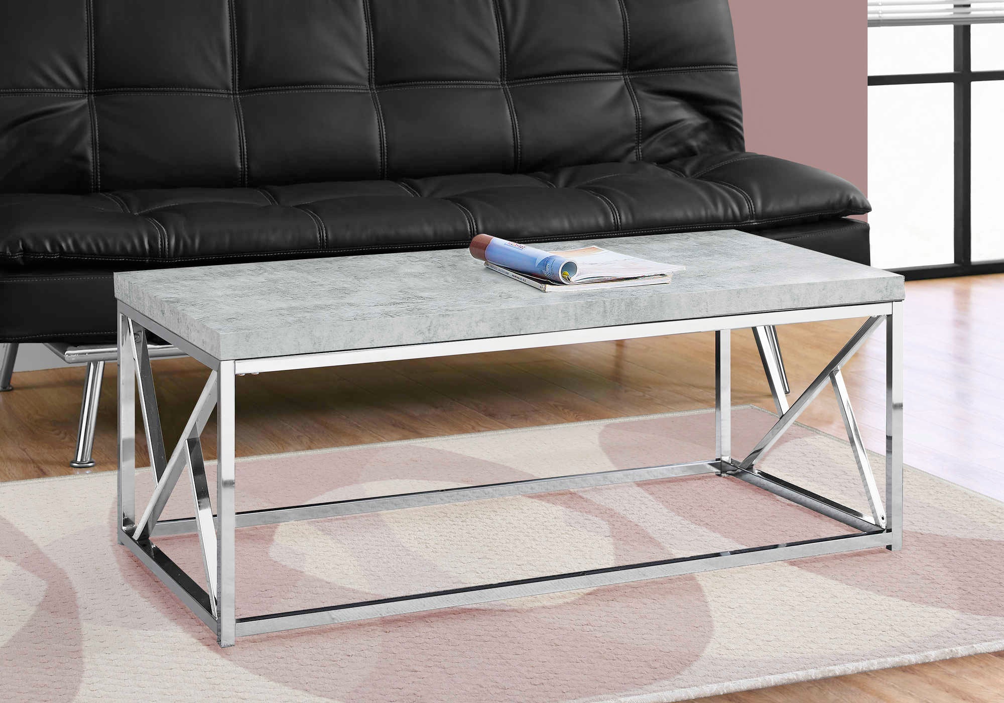 Monarch Specialties Coffee Table 48"L, Grey Laminate I 3375 - Vip Game Room