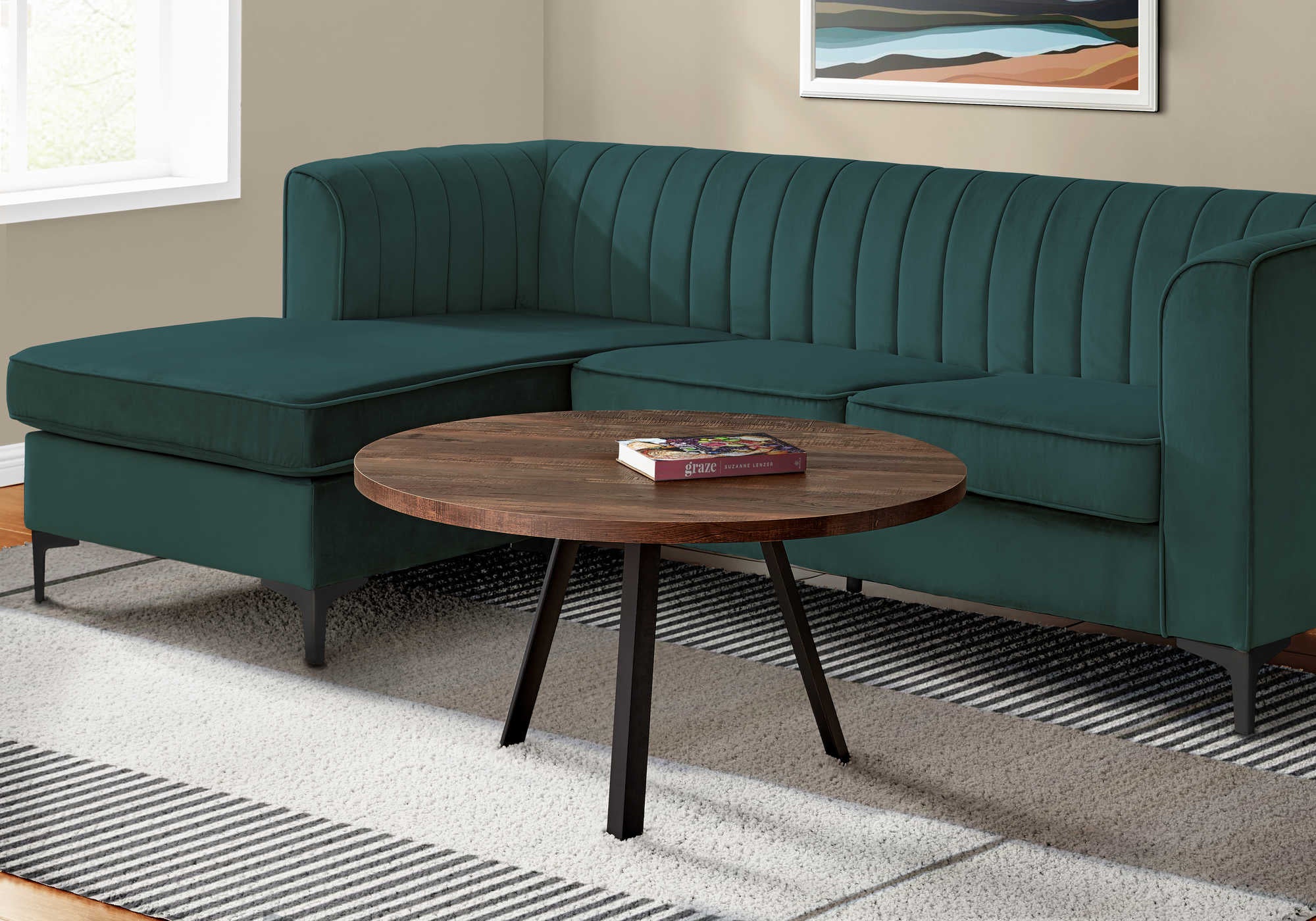 Monarch Specialties Coffee Table 36"dia, Brown Laminate I 7814 - Vip Game Room