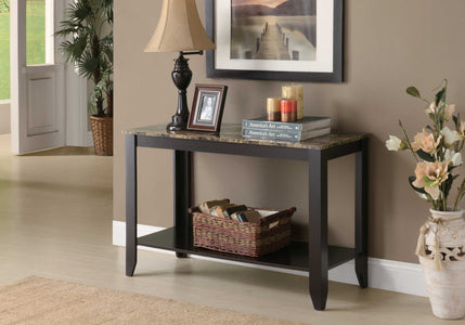 Monarch Specialties Accent Table, Console, Brown Marble Look Laminate 7983S