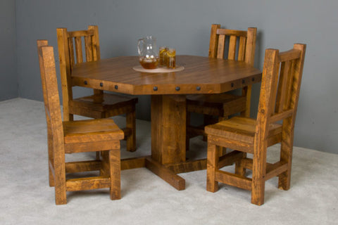 Image of Viking Log Barnwood Poker Table w/ Reversible Top Stocked with Charcoal Felt (pg 53) (non-stock) 30"H x 53"W x 53"L