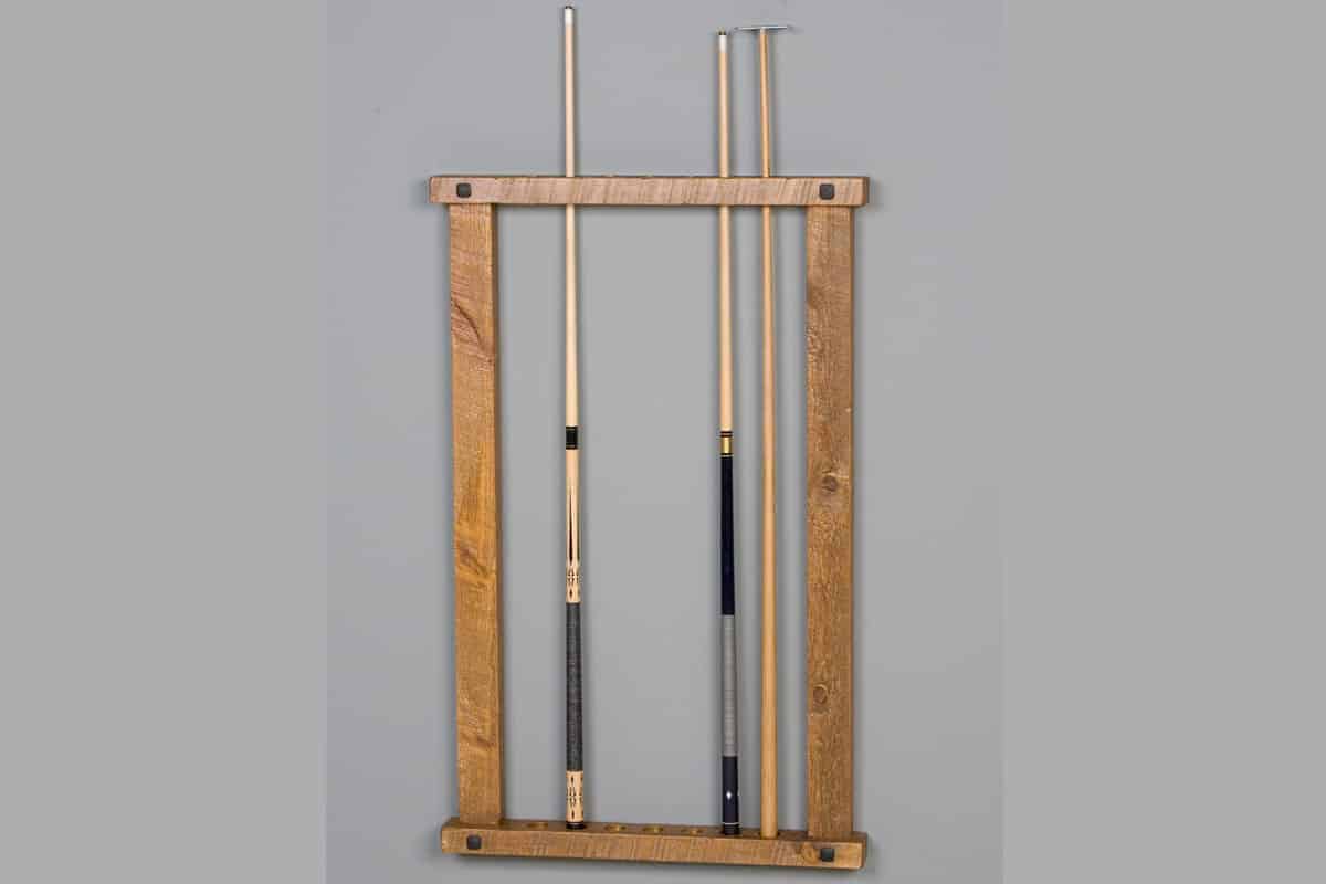 Viking Log Barnwood Wall Framed Cue Rack 48"H x 30"W x 3"D - Vip Game Room