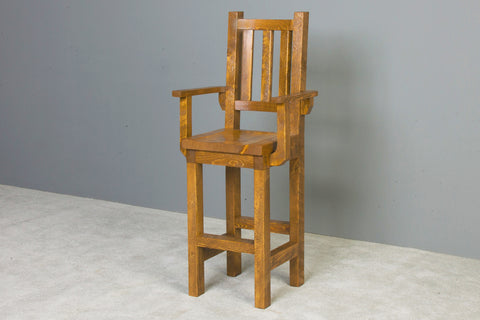 Image of Viking Log Barnwood 30" Pub Chair w/ Arms (non-stock) 52"H x 22½"W x 20"D