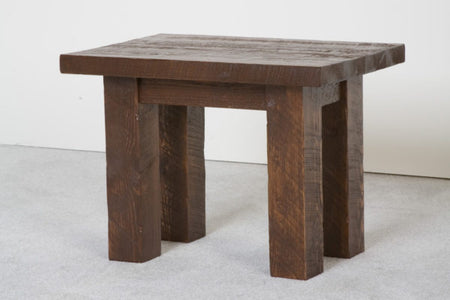 Viking Log Barnwood End Table 21"H x 20"W x 28"L