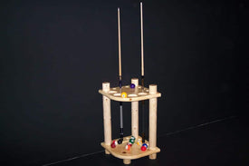 Viking Log Pine Cue Corner Cue Rack Non-Stock 31"H x 25½"W x 21½"D - Vip Game Room