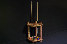 Viking Log Red Cedar Corner Cue Rack Non-Stock 31"H x 25½"W x 21½"D - Vip Game Room