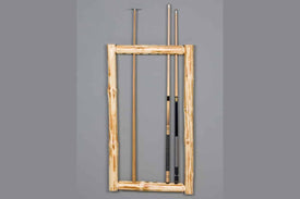 Viking Log  Klondike  Wall Framed Cue Rack 48"H x 28"W x 3"D - Vip Game Room