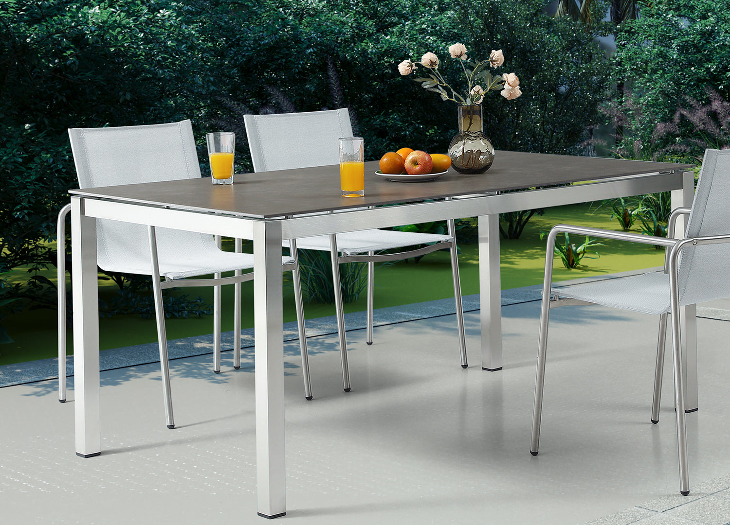 Whiteline Paola Outdoor Dining Table DT1924-LGRY - Vip Game Room