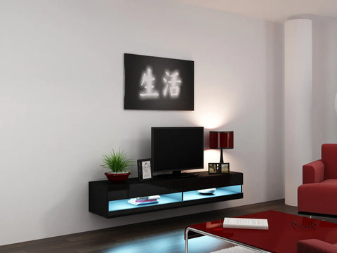 Image of Maxima House Floating TV Stand VIGO New 71 inch long with LED