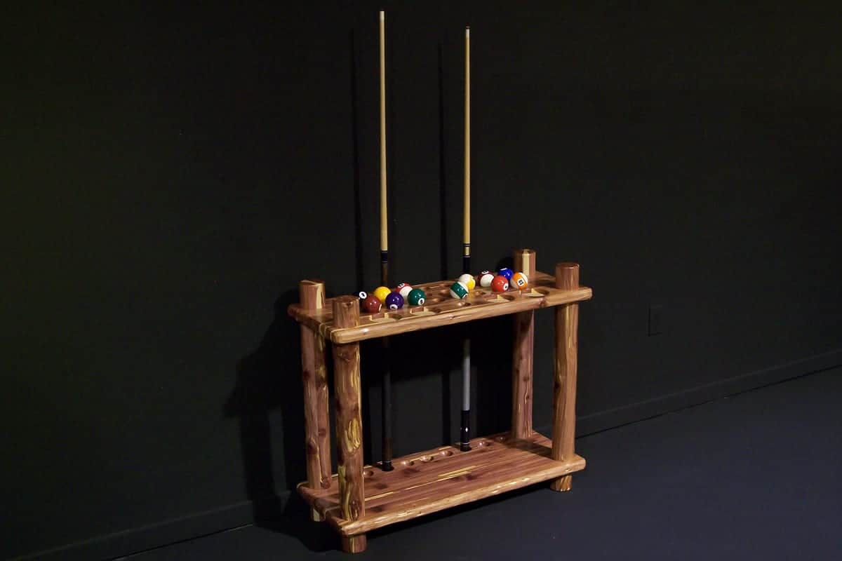 Viking Log Red Cedar Floor Cue Rack Non-Stock 31"H x 36"W x 14"D - Vip Game Room