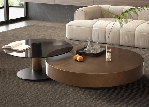 Image of Whiteline Renata Coffee Table Set CT1932-BLK/BRZ