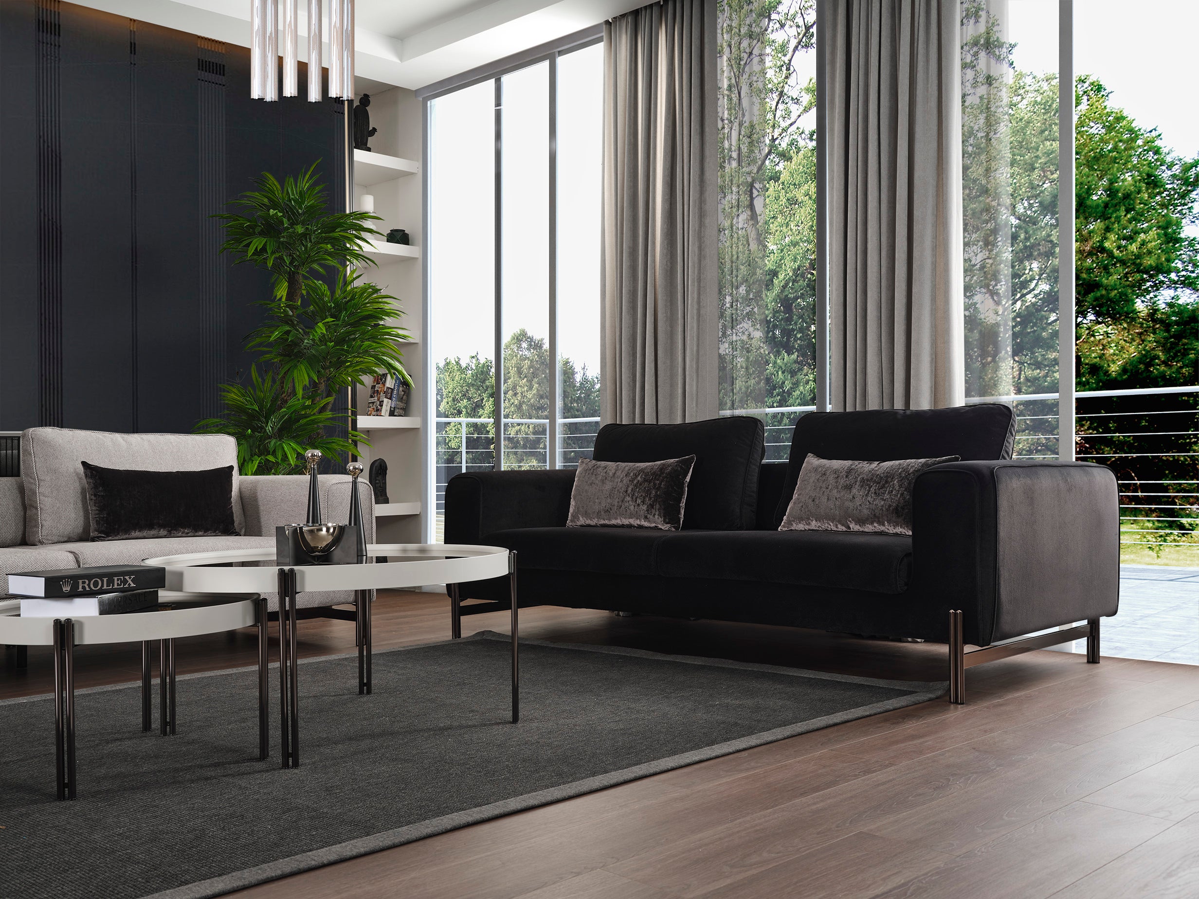 Whiteline Favori Sofa SO1840-BLK - Vip Game Room