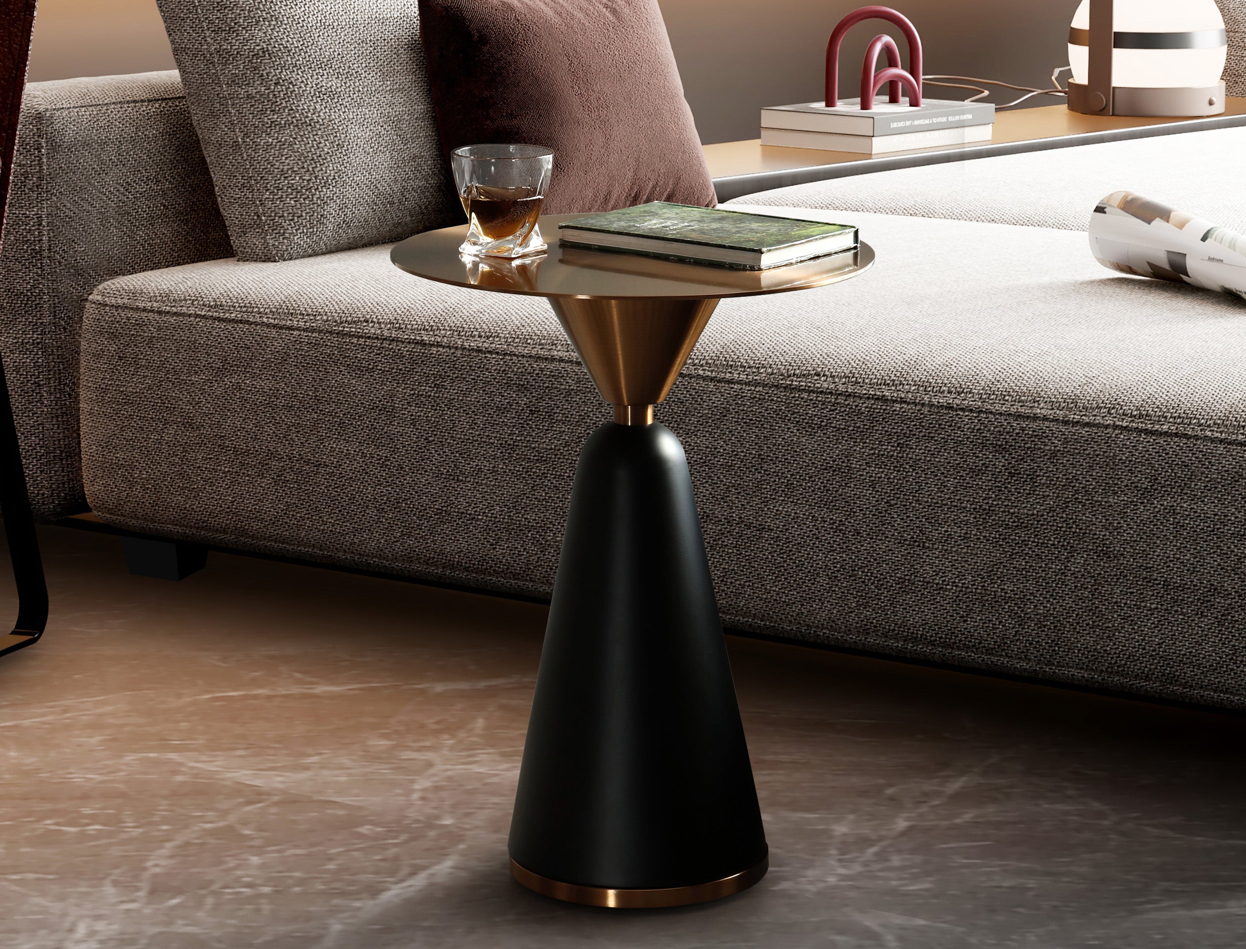Whiteline Zora Side Table ST1897-BRZ - Vip Game Room