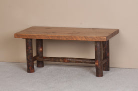 Viking Log Sawtooth Hickory Coffee Table 18"H x 40"W x 20"D - Vip Game Room