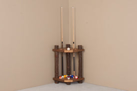 Viking Log Sawtooth Hickory Corner Cue Rack Non-Stock 31"H x 25½"W x 21½"D - Vip Game Room
