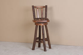 Viking Log Sawtooth Hickory Bar Stool Upholstered Seat Non-Stock - Vip Game Room