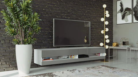 Image of Maxima House Floating TV Stand VIGO New 71 inch long with LED