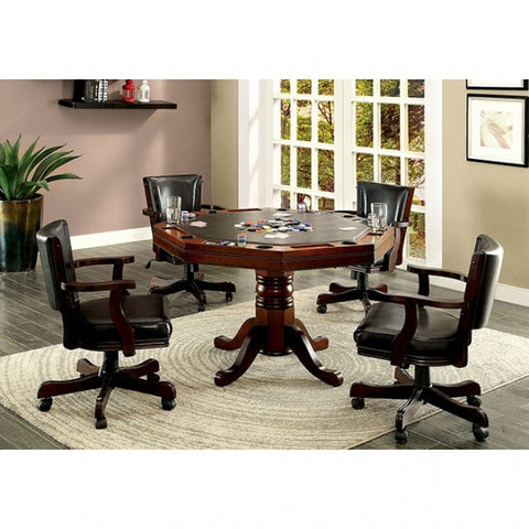 Image of Furniture of America Spector Traditional Octagon Game Table IDF-GM339T