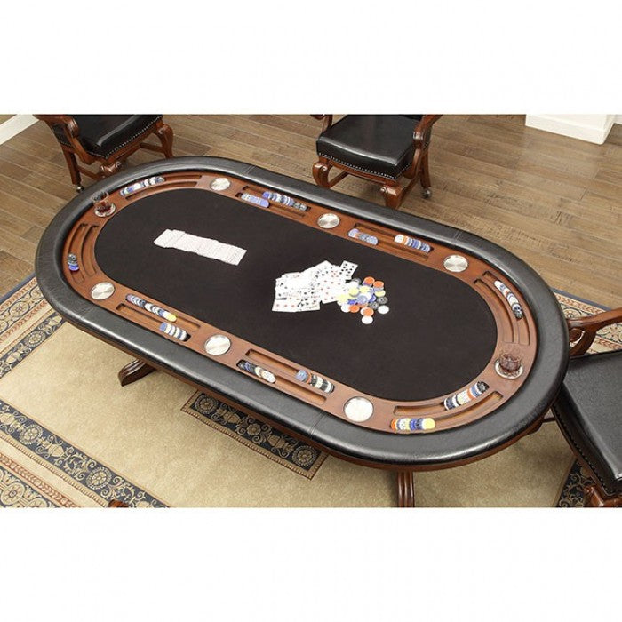 Furniture of America Dyeson Contemporary Oval Game Table - Vip Game Room