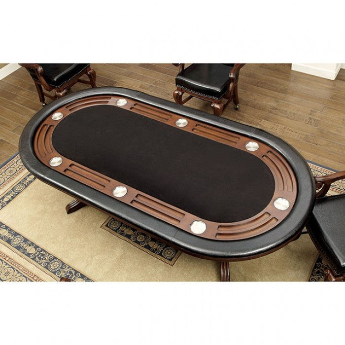 Furniture of America Dyeson Contemporary Oval Game Table - Vip Game Room