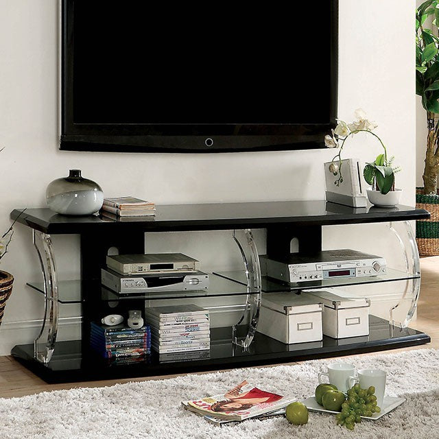 Furniture of America Bornair Contemporary 72-Inch TV Stand with LED IDF-5901BK-TV-72 - Vip Game Room