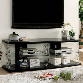 Furniture of America Bornair Contemporary 72-Inch TV Stand with LED IDF-5901BK-TV-72 - Vip Game Room