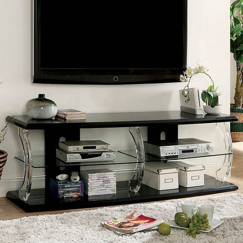 Image of Furniture of America Bornair Contemporary 72-Inch TV Stand with LED IDF-5901BK-TV-72