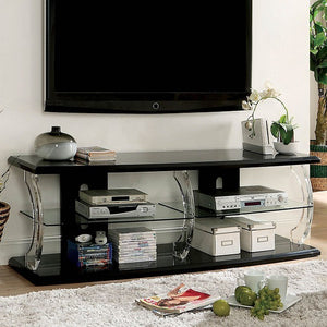 Furniture of America Bornair Contemporary 72-Inch TV Stand with LED IDF-5901BK-TV-72