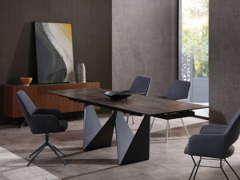 Image of Whiteline Jack Extendable Dining Table DT1635E-BLK