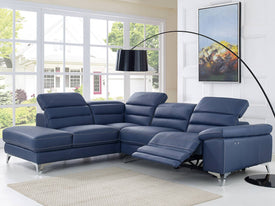 Whiteline Johnson Sectional SL1349L-NVY - Vip Game Room
