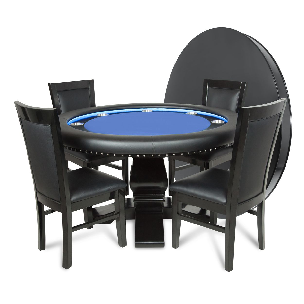 BBO Ginza LED Round Poker Table with Round Dining Table - Vip Game Room