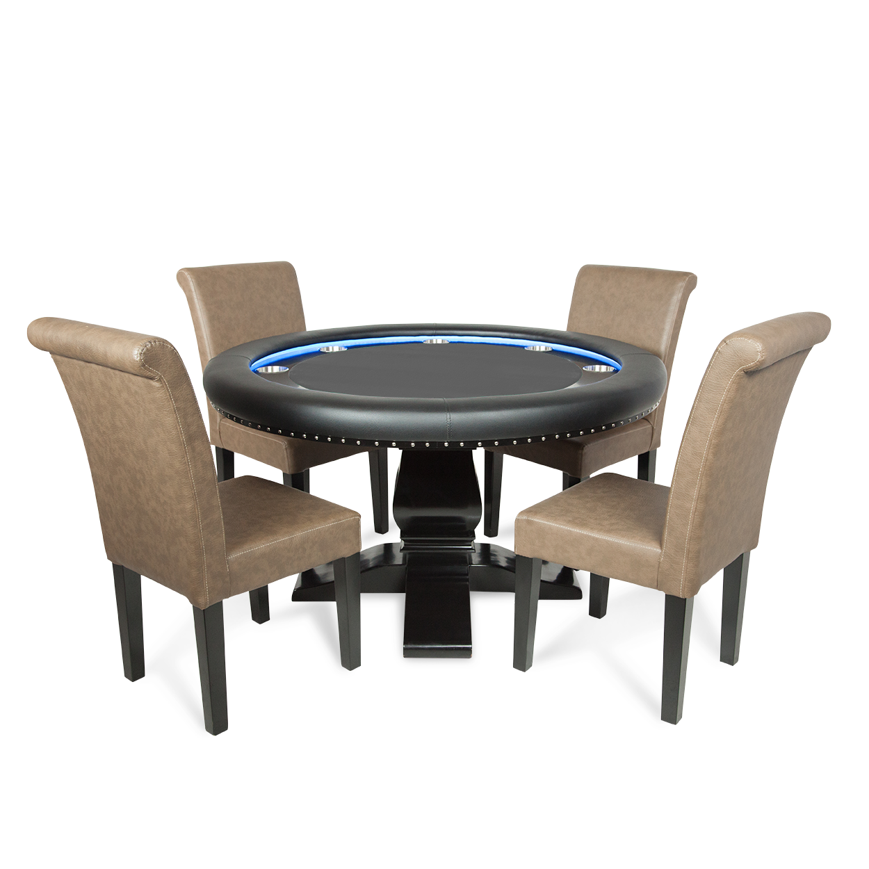 BBO Ginza LED Round Poker Table - Vip Game Room