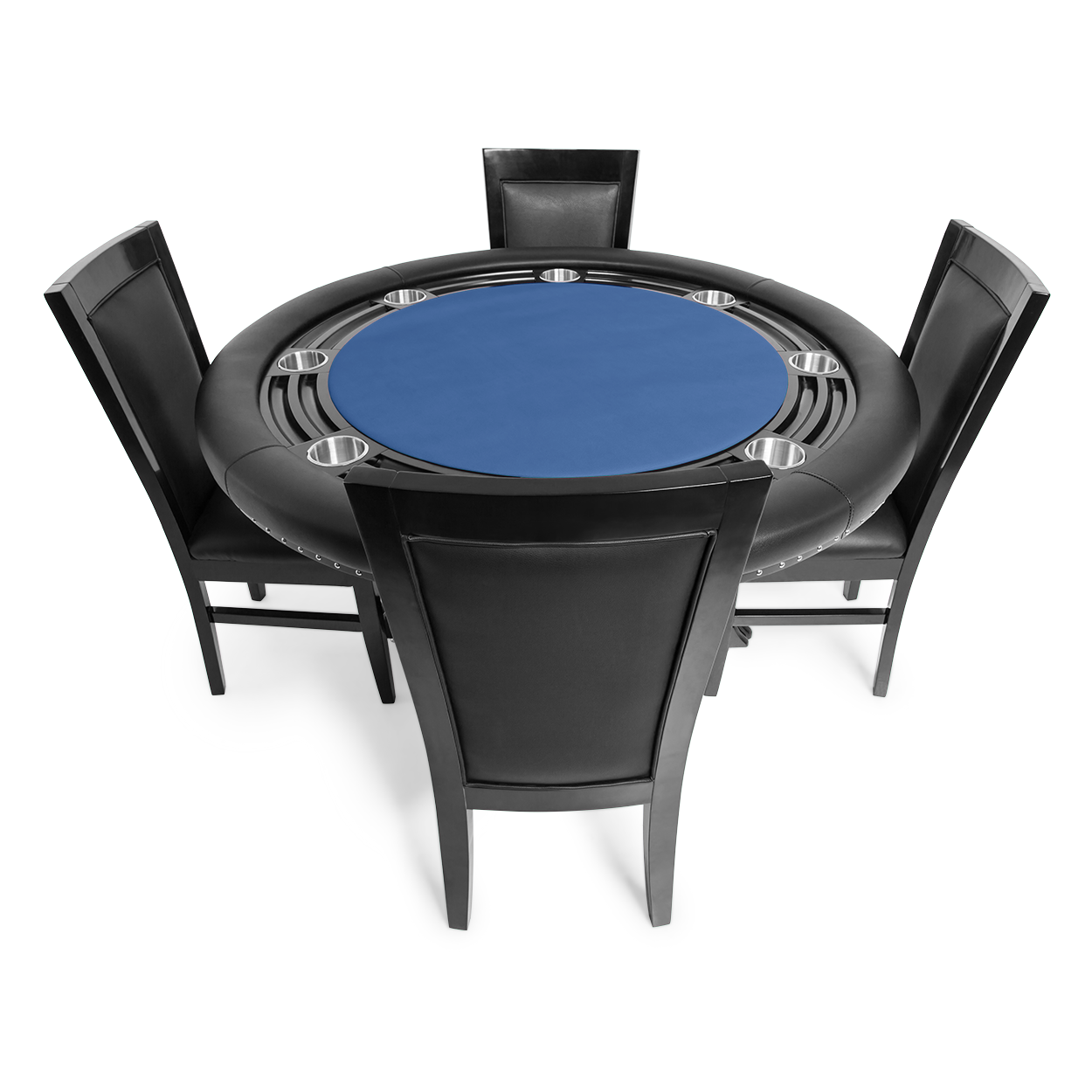 BBO Nighthawk 55" Round Poker Table w/ Chip Tray - Vip Game Room