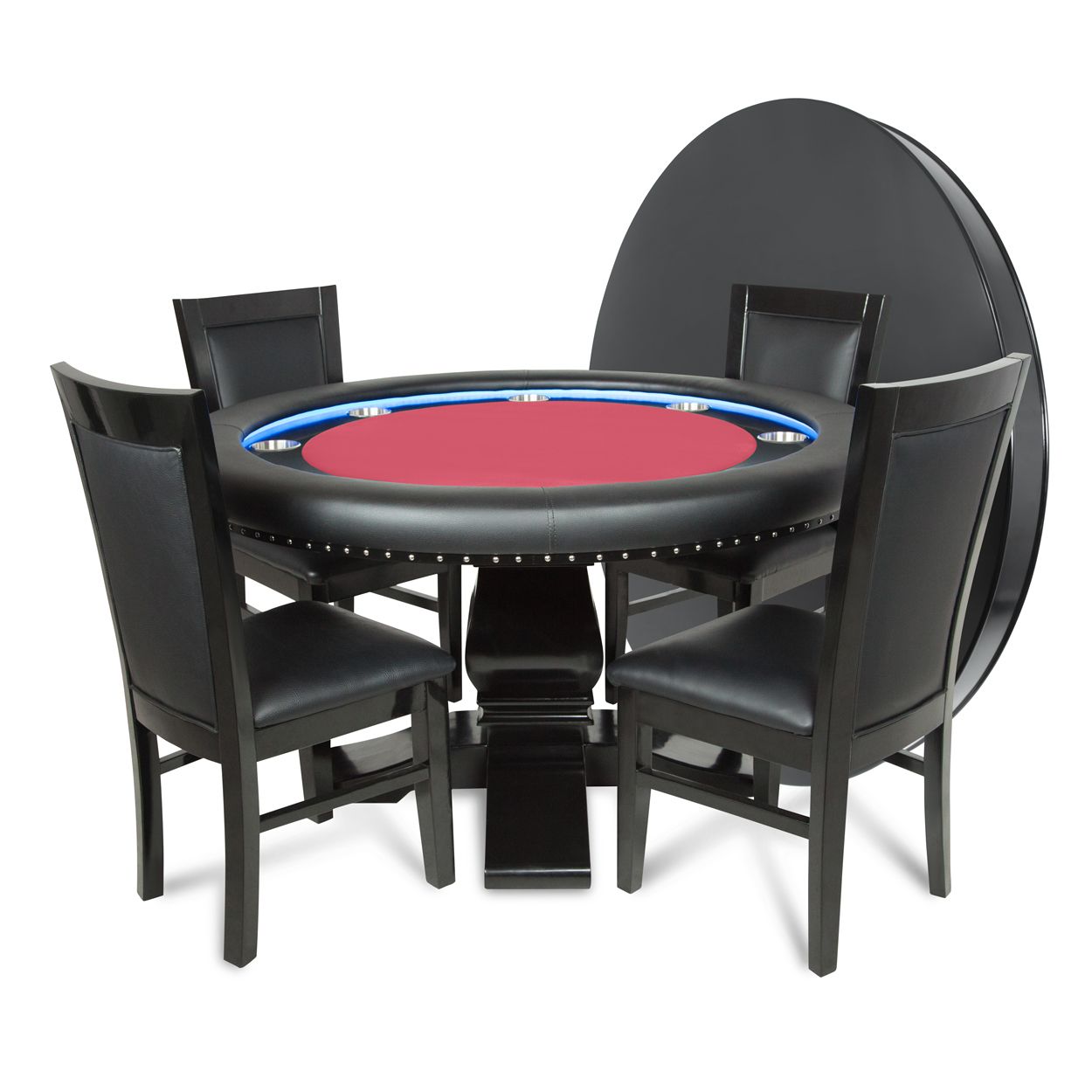 BBO Ginza LED Round Poker Table with Round Dining Table - Vip Game Room