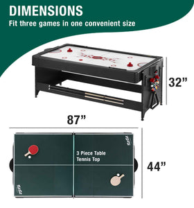 Fat Cat Original 3-in-1 7' Pockey Multi-Game Table Green - Vip Game Room