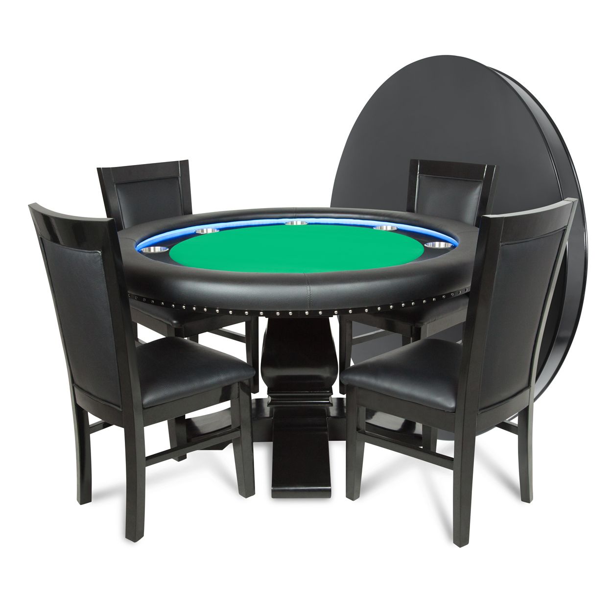 BBO Ginza LED Round Poker Table with Round Dining Table - Vip Game Room