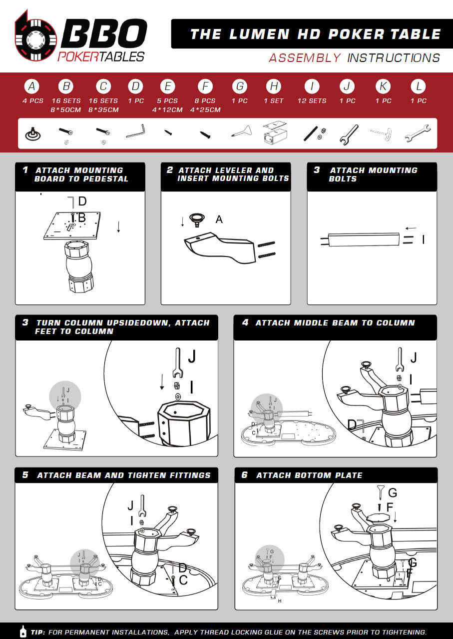 BBO Lumen HD LED Poker Table - Vip Game Room