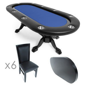 BBO Elite 94" Poker Table & 6 Matching Dining Chairs