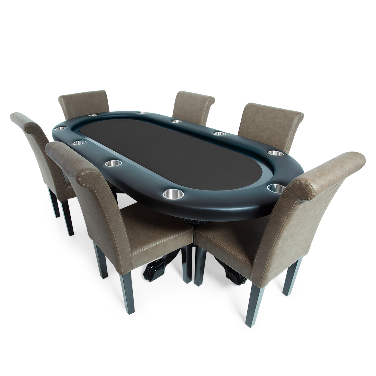 BBO Elite 94" Poker Table & 6 Matching Dining Chairs - Vip Game Room