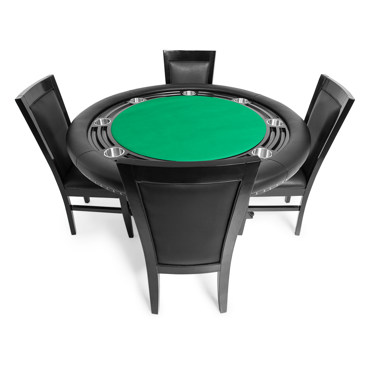 BBO Nighthawk 55" Round Poker Table w/ Chip Tray - Vip Game Room