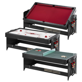 Fat Cat Original 3-in-1 7' Pockey Multi-Game Table Red - Vip Game Room