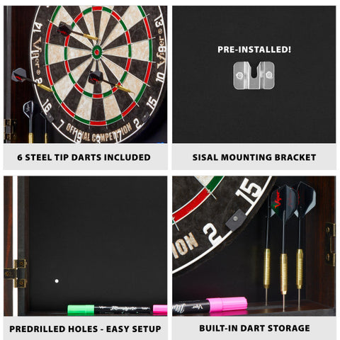 Image of Viper Vault Deluxe Dartboard Cabinet with Shot King Sisal Dartboard and Illumiscore Scoreboard