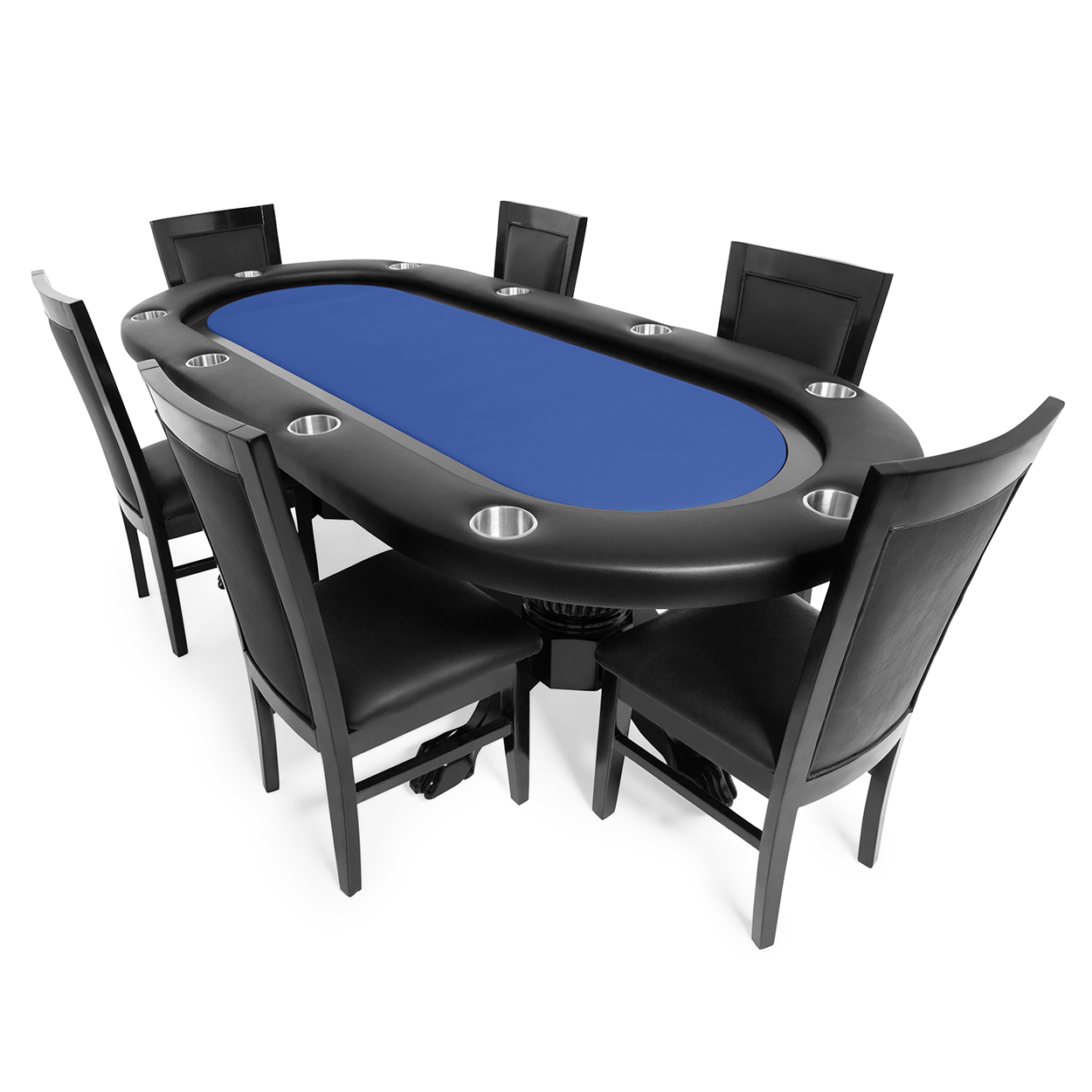 BBO Elite 94" Poker Table & 6 Matching Dining Chairs - Vip Game Room