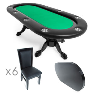 BBO Elite 94" Poker Table & 6 Matching Dining Chairs