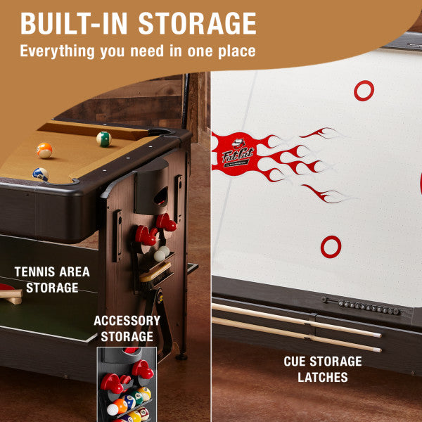 Fat Cat Original 3-in-1 7' Pockey Multi-Game Table Tan - Vip Game Room